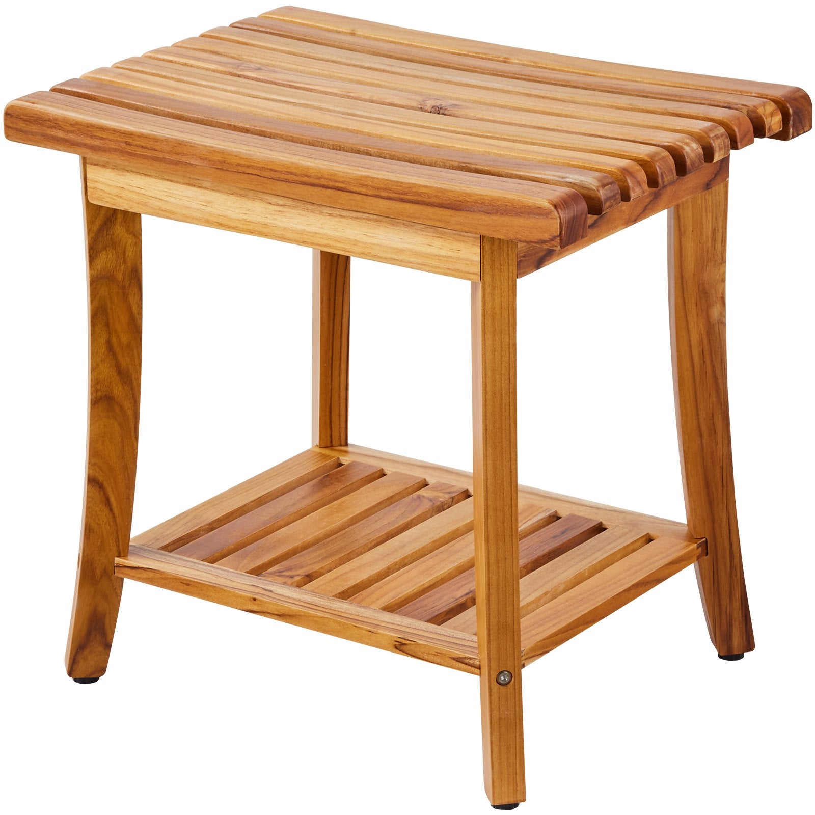VEVOR Teak Shower Bench 20 x 14.3 x 17.9 in Wood Shower Stool Chair for Bathroom