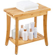 VEVOR Bamboo Shower Bench 19.1 x 11.3 x 18.3 in Shower Stool Chair for Bathroom