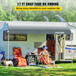 VEVOR RV Awning Replacement Fabric 17 FT, Gray Fade RV Awning Replacement Fabric, 15oz Vinyl Material Replacement Awning, Sun Shade and Waterproof Camper Awning Replacement Fabric