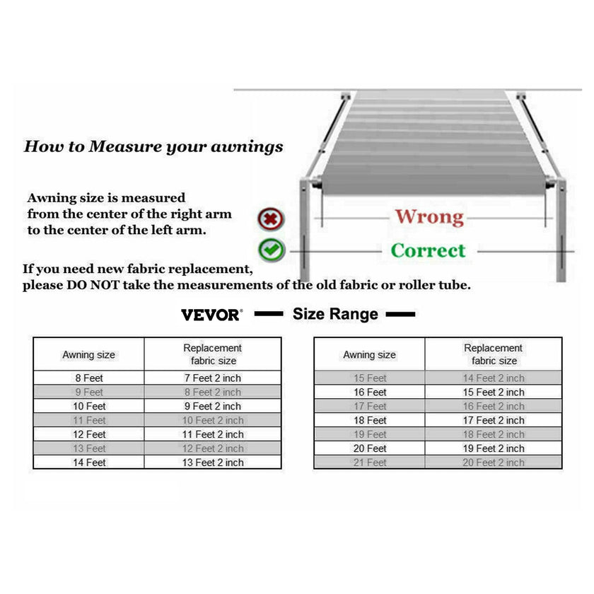 VEVOR RV Awning Replacement Fabric 17 FT, Gray Fade RV Awning Replacement Fabric, 15oz Vinyl Material Replacement Awning, Sun Shade and Waterproof Camper Awning Replacement Fabric