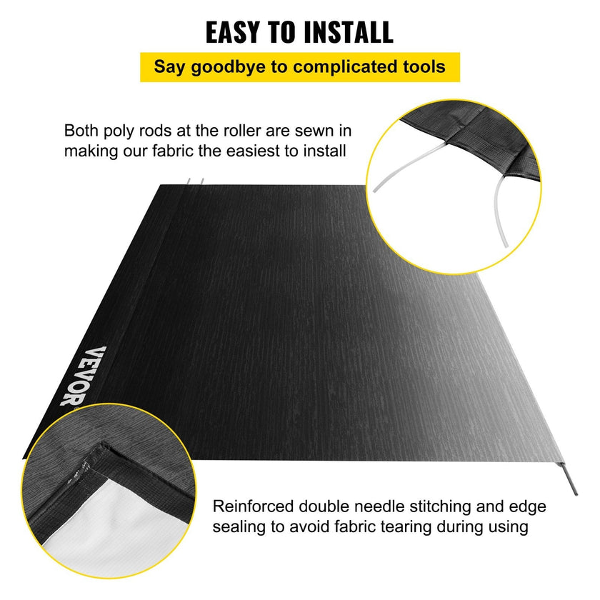 VEVOR RV Awning, Awning Replacement Fabric 18 FT, Charcoal Fade RV Awning Replacement, 15oz Vinyl Material Replacement Awning, Sun Shade and Waterproof Camper Awning Replacement Fabric