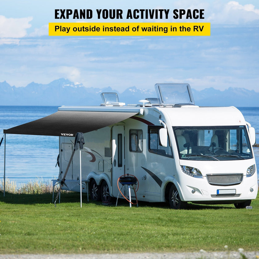 VEVOR RV Awning, Awning Replacement Fabric 18 FT, Charcoal Fade RV Awning Replacement, 15oz Vinyl Material Replacement Awning, Sun Shade and Waterproof Camper Awning Replacement Fabric