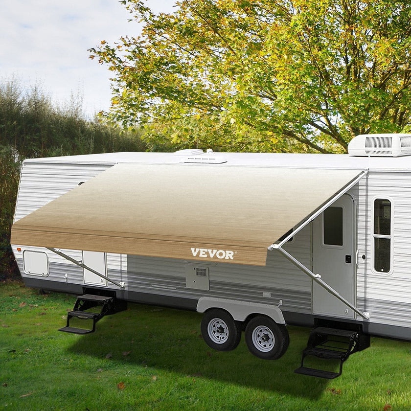 VEVOR RV Awning, Awning Replacement Fabric 19 FT, Brown Fade RV Awning Replacement, 15oz Vinyl Material Replacement Awning, Sun Shade and Waterproof Camper Awning Replacement Fabric