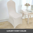 VEVOR Stretch Spandex Folding Chair Covers, Universal Fitted Chair Cover, Removable Washable Protective Slipcovers, for Wedding, Holiday, Banquet, Party, Celebration, Dining (100PCS Ivory White)