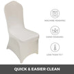 VEVOR Stretch Spandex Folding Chair Covers, Universal Fitted Chair Cover, Removable Washable Protective Slipcovers, for Wedding, Holiday, Banquet, Party, Celebration, Dining (100PCS Ivory White)