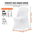 VEVOR White Stretch Spandex Chair Covers - 30 PCS, Folding Kitchen Chairs Cover, Universal Washable Slipcovers Protector, Removable Chair Seat Covers, for Wedding Party Dining Room Banquet Event