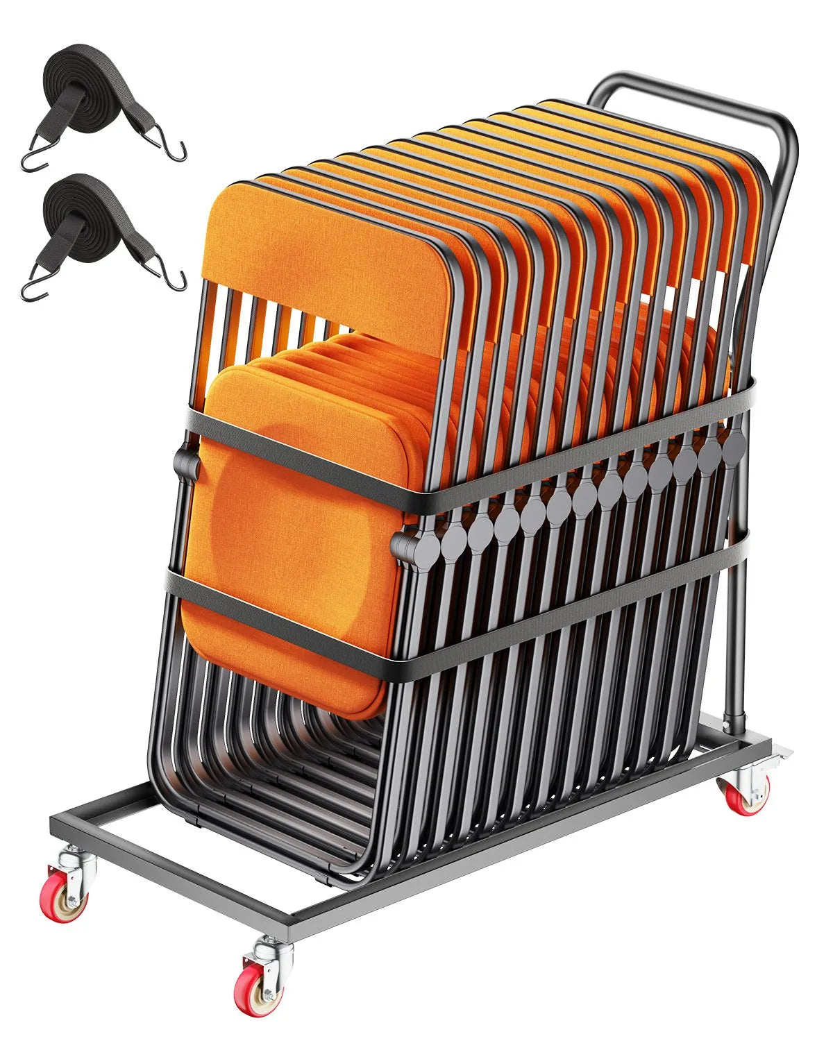 VEVOR Folding Chair Rack Cart for 25 Chairs of 300 LBS L-shape Vertical