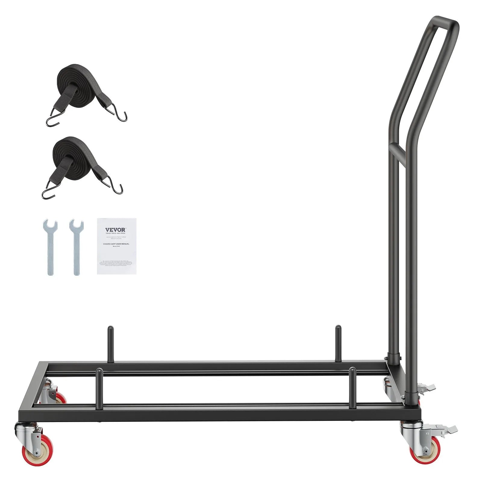VEVOR Folding Chair Rack Cart for 25 Chairs of 300 LBS L-shape Horizontal