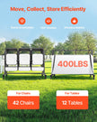 VEVOR Folding Chair Rack Cart for 42 Chairs or 12 Tables of 400 LBS with Wheels