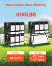 VEVOR Folding Chair Rack Cart for 84 Chairs/ 12 Tables+42 Chairs of 800 LBS
