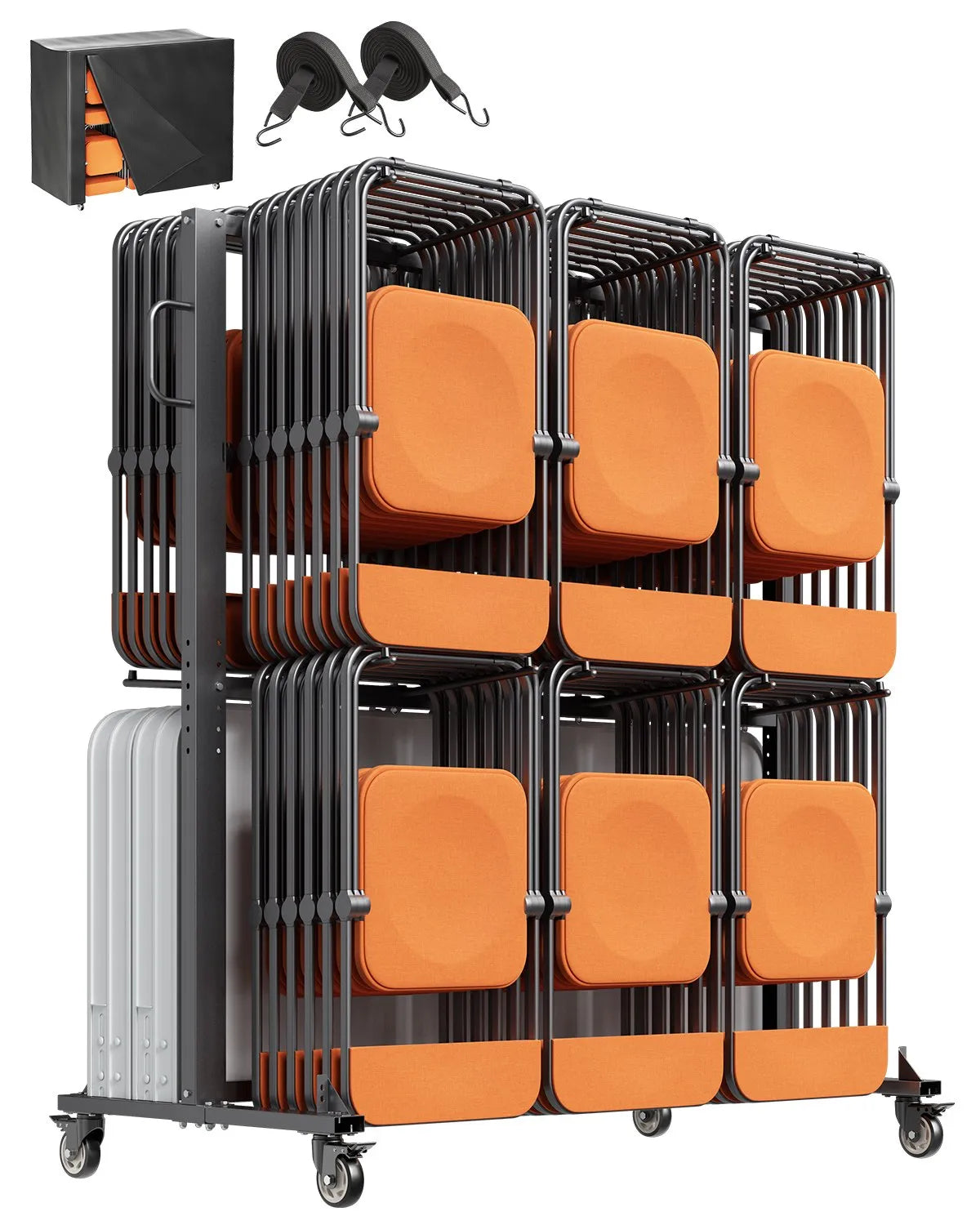 VEVOR Folding Chair Rack Cart for 84 Chairs/ 12 Tables+42 Chairs of 800 LBS
