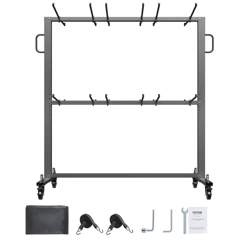 VEVOR Folding Chair Rack Cart for 84 Chairs/ 12 Tables+42 Chairs of 800 LBS