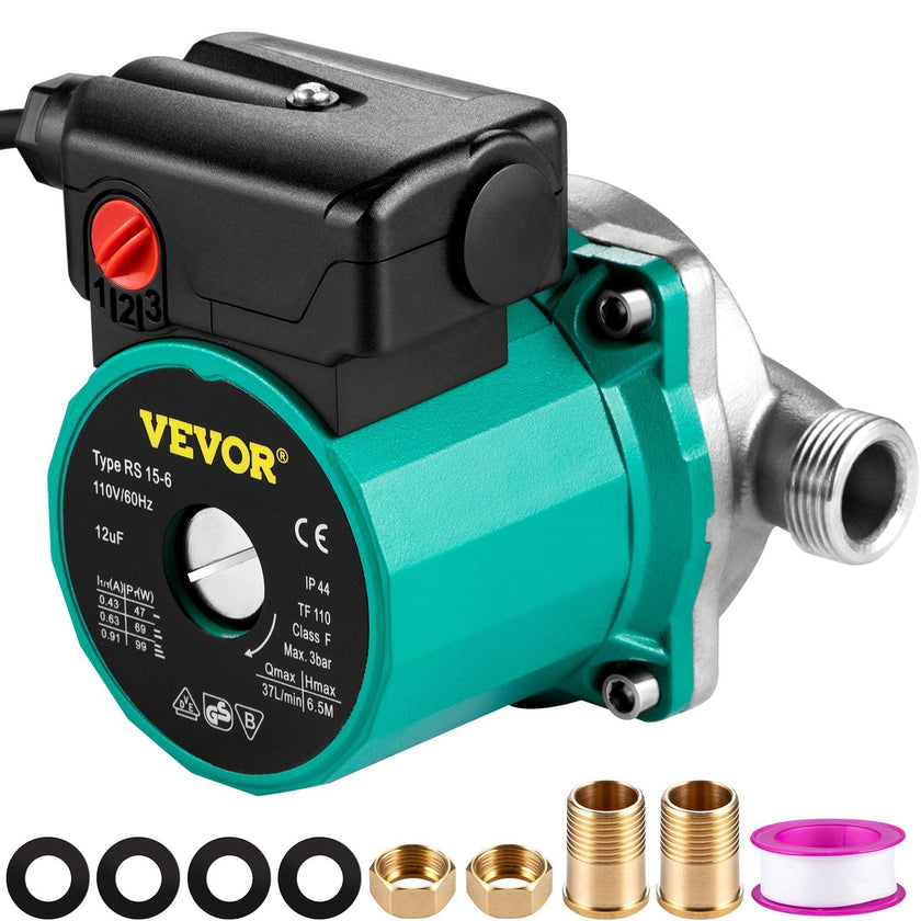 VEVOR Recirculating Pump, 93W 110V Water Circulator Pump, Automatic Start Circulating Pump NPT 3/4