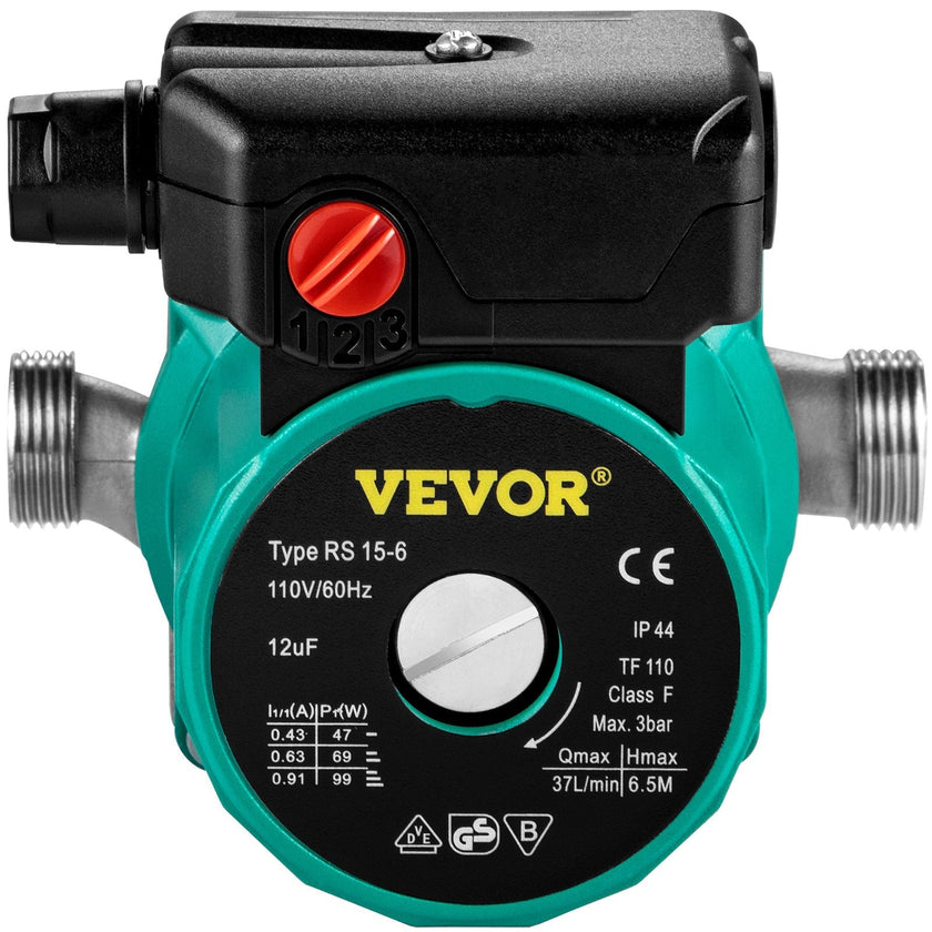 VEVOR Recirculating Pump, 93W 110V Water Circulator Pump, Automatic Start Circulating Pump NPT 3/4