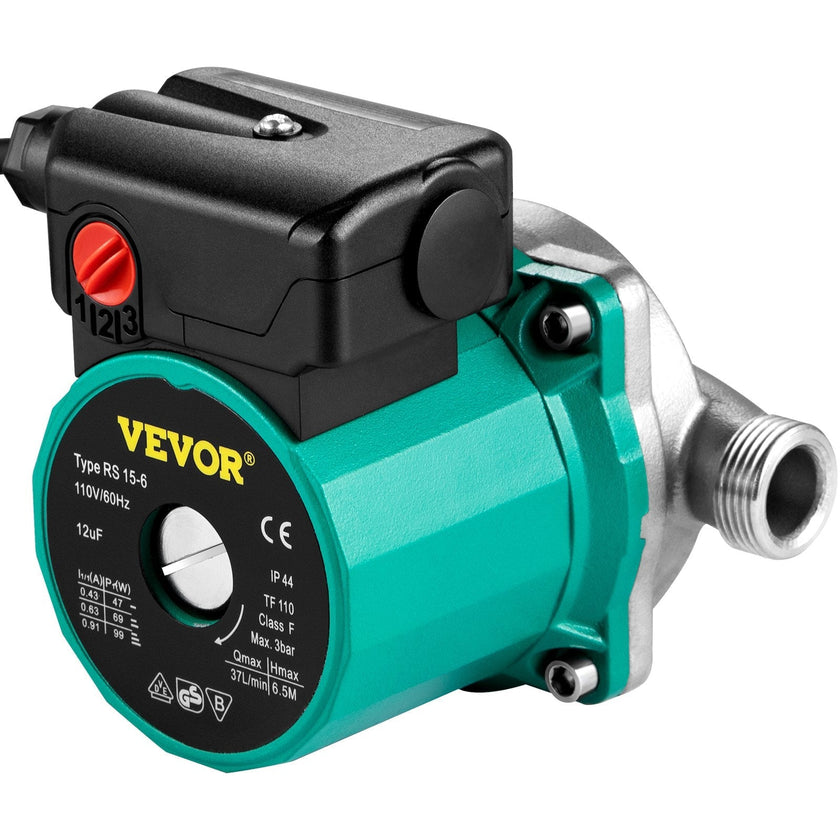 VEVOR Recirculating Pump, 93W 110V Water Circulator Pump, Automatic Start Circulating Pump NPT 3/4