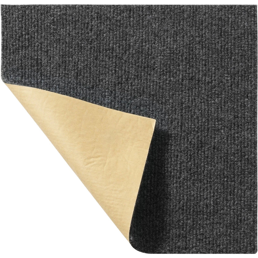 VEVOR Carpet Tiles Peel and Stick, 12” x 12” Squares Self Adhesive Carpet Floor Tile, Soft Padded Carpet Tiles, Easy Install DIY for Bedroom Living Room Indoor Outdoor (12 Tiles, Dark Gray)
