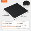 VEVOR Carpet Tiles Peel and Stick, 24” x 24” Squares Self Adhesive Carpet Floor Tile, Soft Padded Carpet Tiles, Easy Install DIY for Bedroom Living Room Indoor Outdoor (15Tiles, Carbon Black)