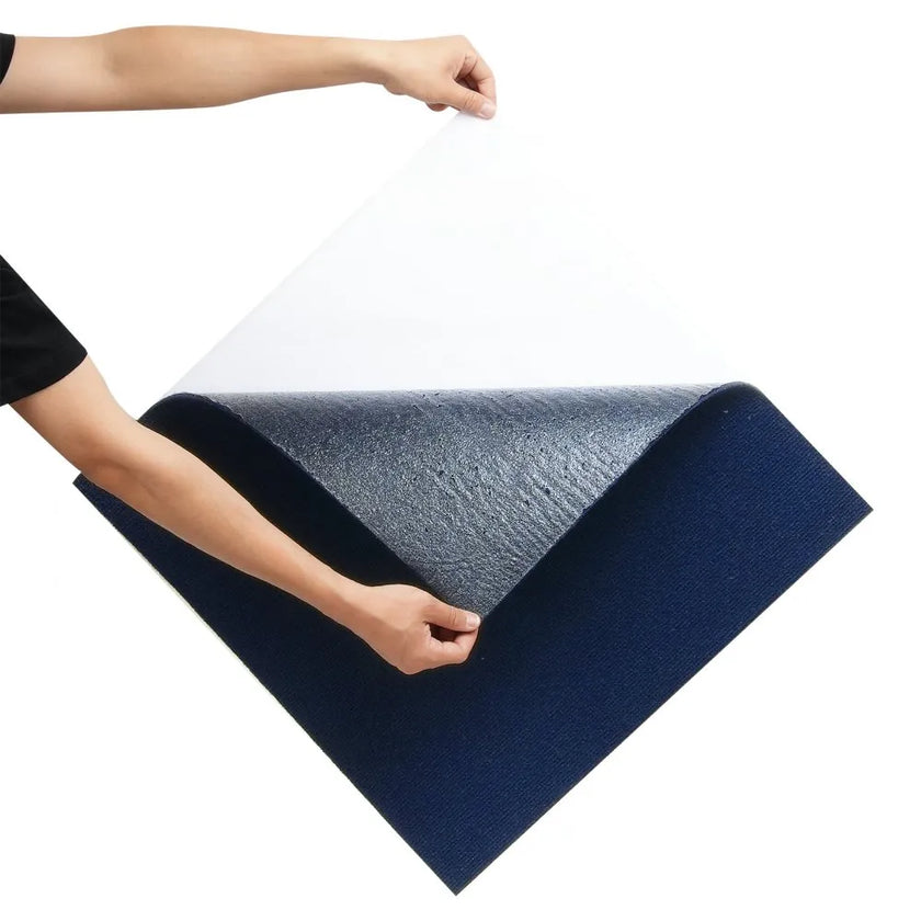VEVOR Carpet Tiles Peel and Stick, 24” x 24” Squares Self Adhesive Carpet Floor Tile, Soft Padded Carpet Tiles, Easy Install DIY for Bedroom Living Room Indoor Outdoor (15Tiles, Dark Blue)