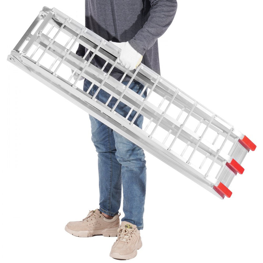 VEVOR Aluminum Ramps, 1500 lbs Folding Loading Ramps for Pickup Trucks Bed, Trailers Ramp with Load Straps for Dirt Bike, UTV, ATV, Trucks, Lawn Mowers, Snowblower, Cargo Trailer, 89