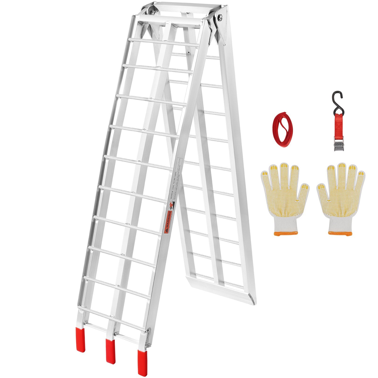 VEVOR Motorcycle Ramps, 750lbs Folding Loading Ramps for Pickup Trucks Bed, Trailers Ramp with Load Straps for Motorcycle, Dirt Bike, UTV, Lawn Mower, Truck, Snowblower, Cargo Trailer, 89