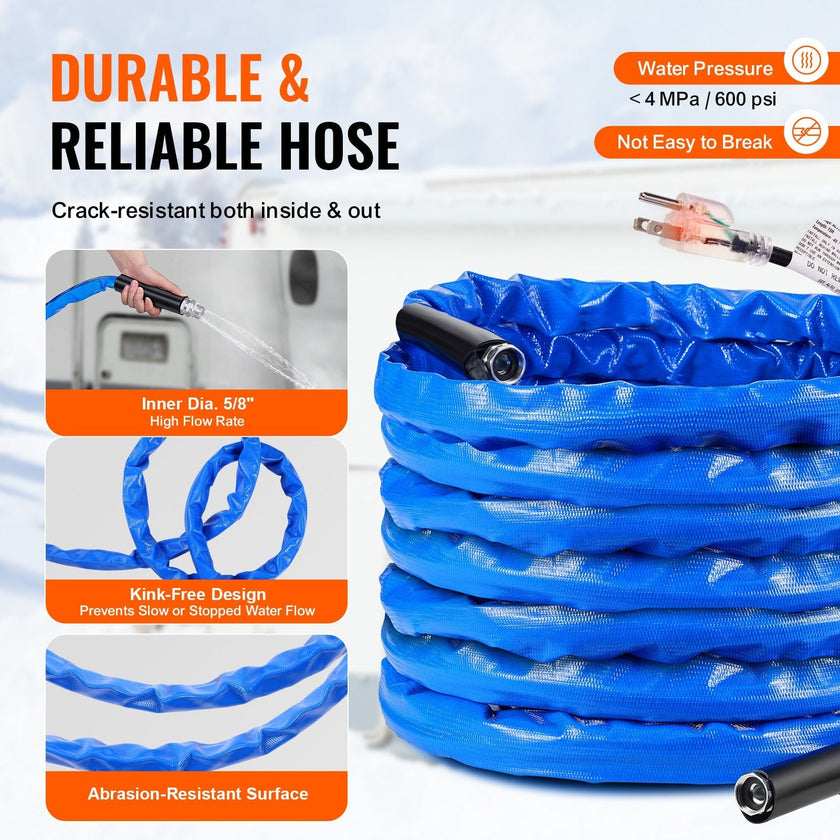 VEVOR 50ft Heated Water Hose for RV -45? Antifreeze Heated Drinking Water Hose