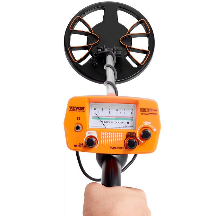 VEVOR Metal Detector for Adults & Kids, 8 Inch Waterproof Search Coil with High Accuracy Pointer Display, Adjustable 38''-49'' Gold Detector, Lightweight Aluminum Stem for Detecting Gold Treasure