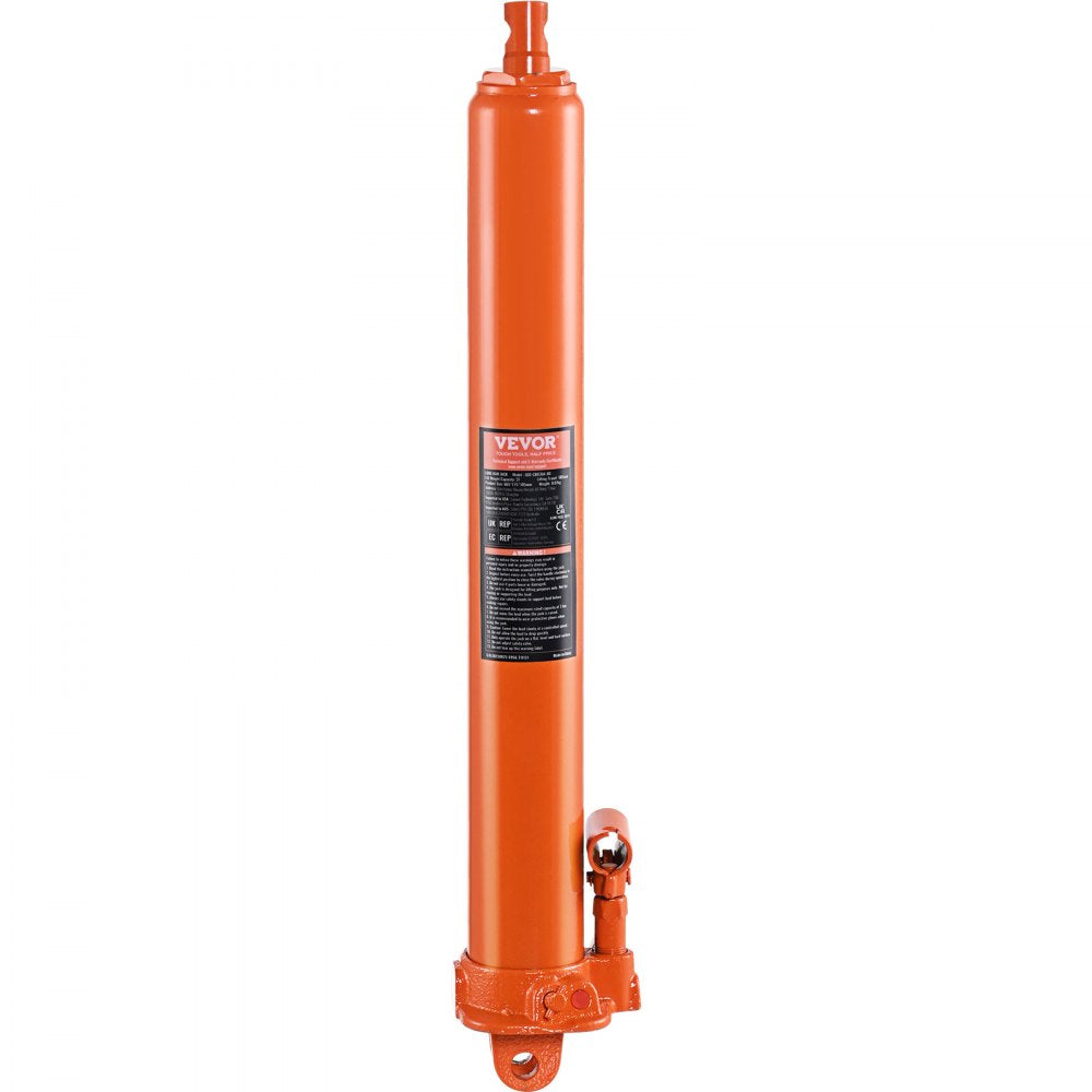 VEVOR Hydraulic Long Ram Jack, 3 Ton Engine Hoist Cylinder with Single Piston Pump And Clevis Base, Hydraulic Ram Cylinder for Engine Lift Hoists, Hydraulic Garage/Shop Cranes, Mechanical, Farm