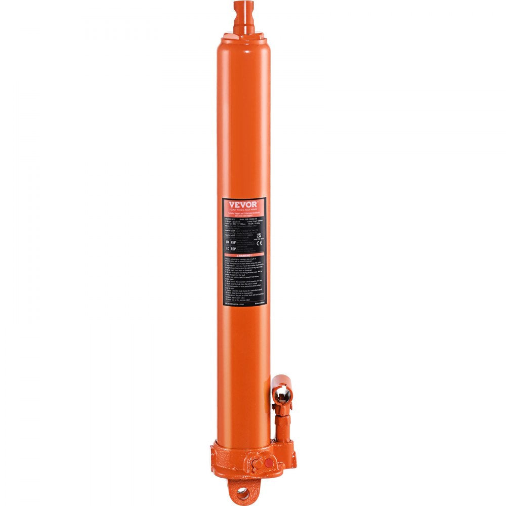 VEVOR Hydraulic Long Ram Jack, 8 Ton Engine Hoist Cylinder with Single Piston Pump And Clevis Base, Hydraulic Ram Cylinder for Engine Lift Hoists, Hydraulic Garage/Shop Cranes, Mechanical, Farm