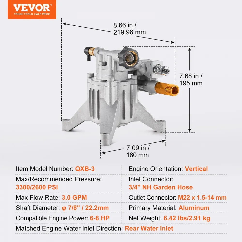 VEVOR Pressure Washer Pump 7/8