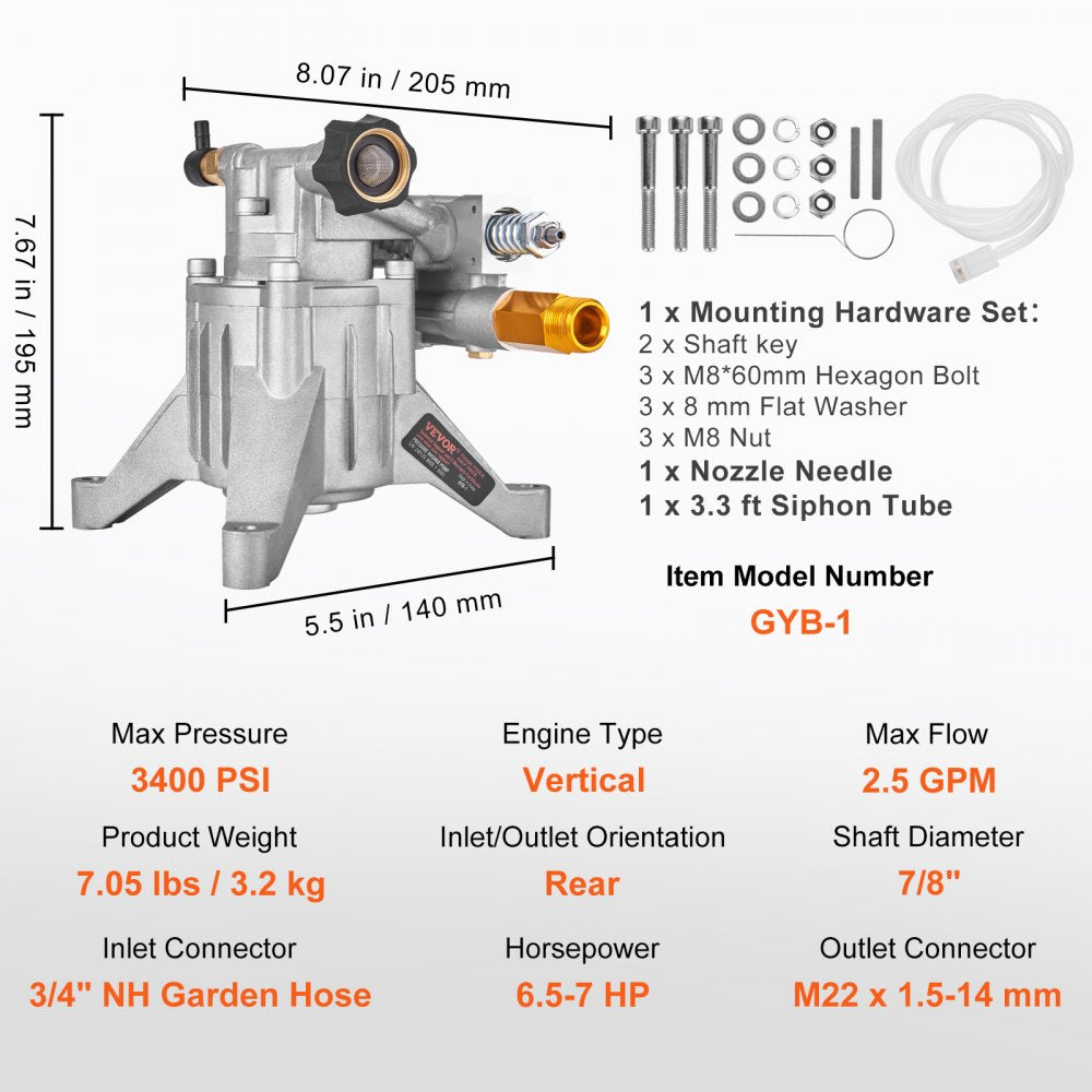 VEVOR Pressure Washer Pump, 7/8