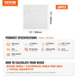 VEVOR Self Adhesive Vinyl Floor Tiles 12 x 12 inch, 50 Tiles 1.5mm Thick Peel & Stick, White Marble Texture DIY Flooring for Kitchen, Dining Room, Bedrooms & Bathrooms, Easy for Home Decor