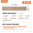 VEVOR Self Adhesive Vinyl Floor Tiles 36 x 6 inch, 36 Tiles 2.5mm Thick Peel & Stick, Natural Wood Grain DIY Flooring for Kitchen, Dining Room, Bedrooms & Bathrooms, Easy for Home Decor