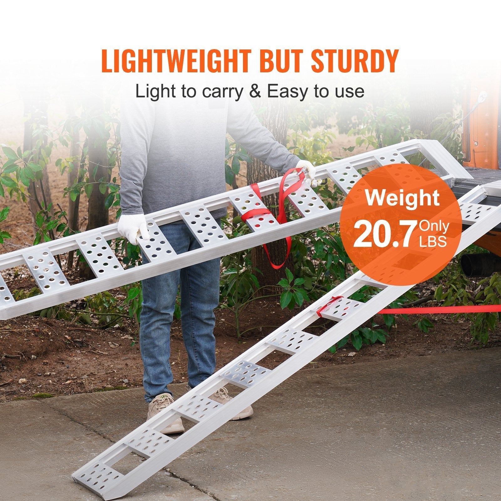 VEVOR Aluminum Ramps with Treads 1250 lbs 78