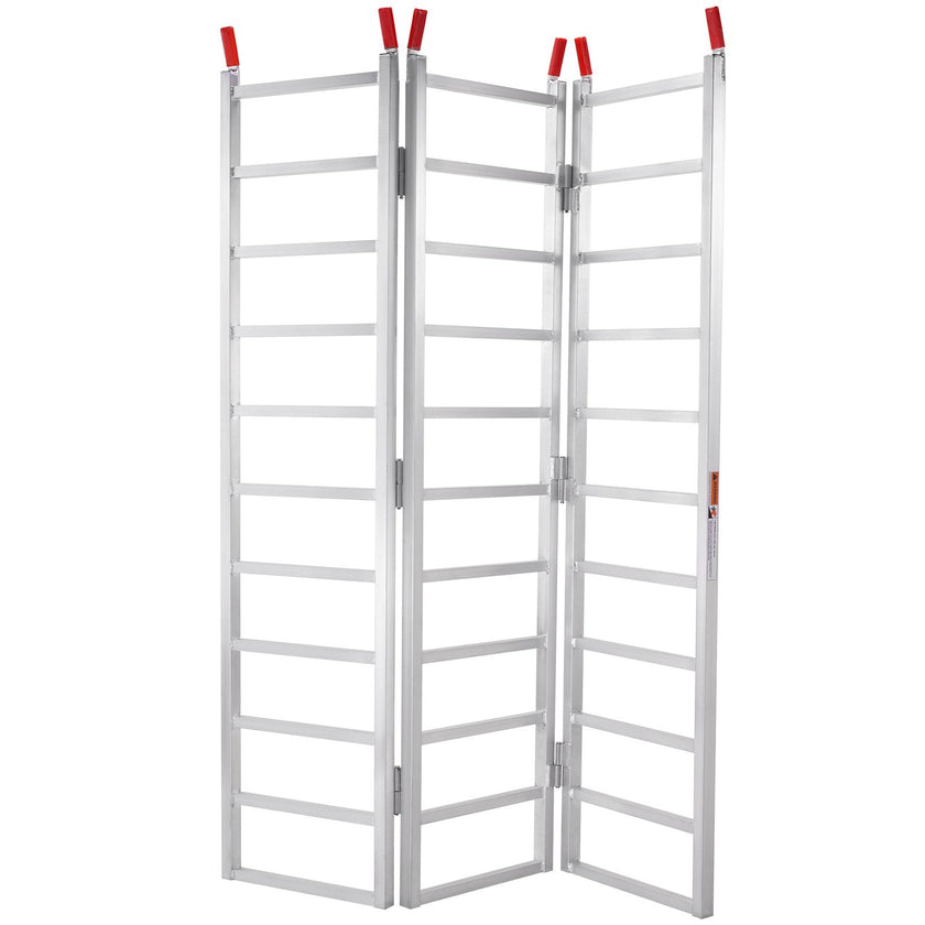 VEVOR Aluminum Ramps, 1500 lbs, Folding Loading Ramp with Load Straps, Tri-Fold Ramp for UTV, ATV, Trucks, Motorcycle, Lawnmower, Snow Blower, 77