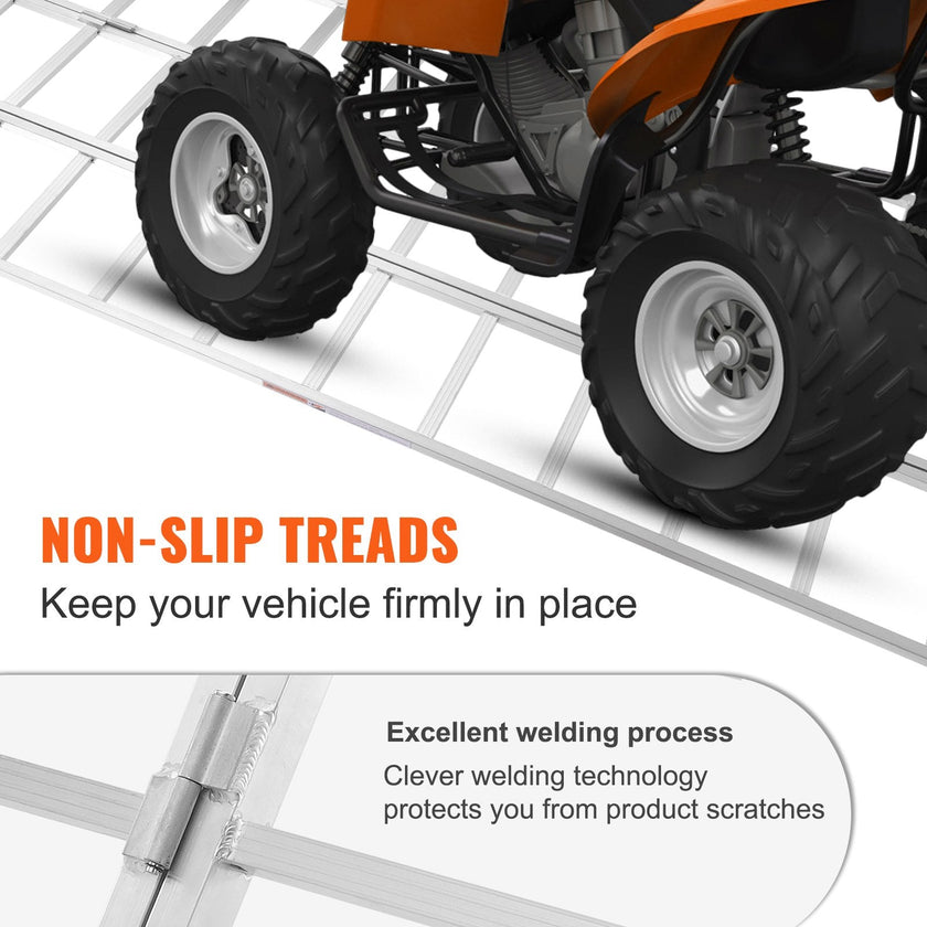 VEVOR Tri-Fold Aluminum Loading Ramp 1500 lbs 77