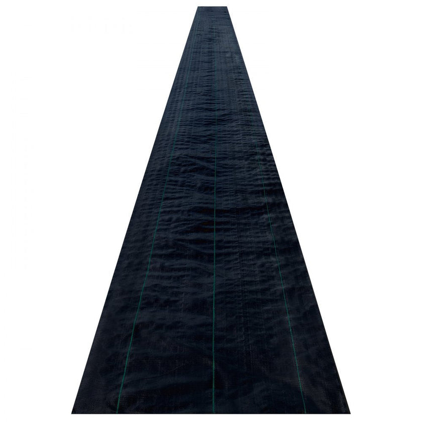 VEVOR Weed Barrier Landscape Fabric, 6 x 250 ft, 4.1 Oz Premium Woven Ground Cover, Heavy Duty PP Material & Easy Setup, Weed Control for Outdoor Garden, Lawn, Driveway, Black