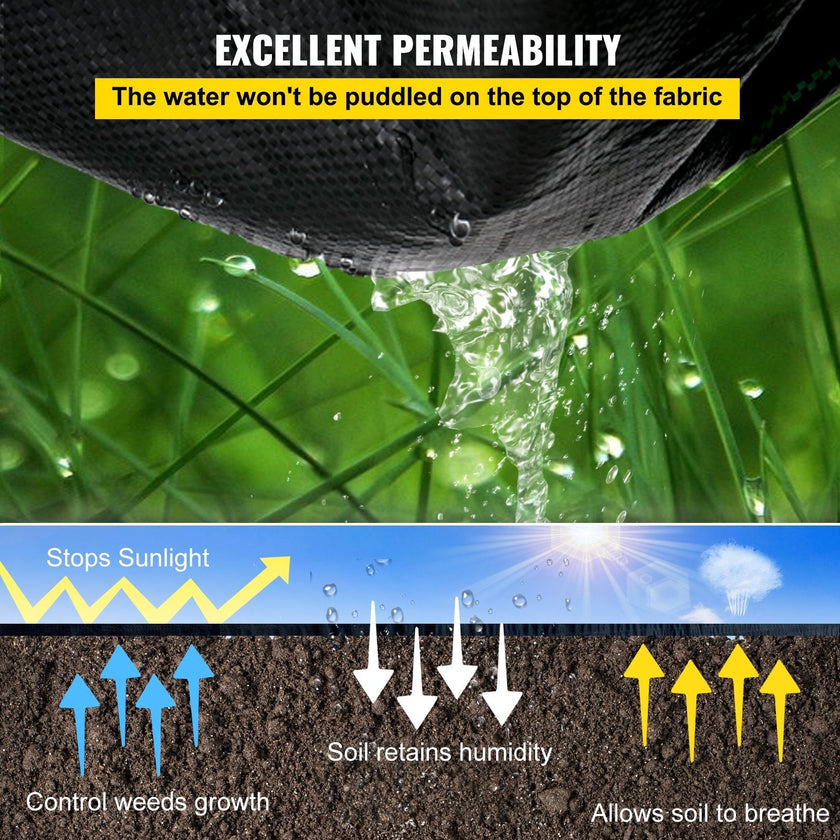 20 YEAR 6.5x330 ft Heavy Duty PP Woven Weed Barrier Landscape Ground Cover 3.2Oz