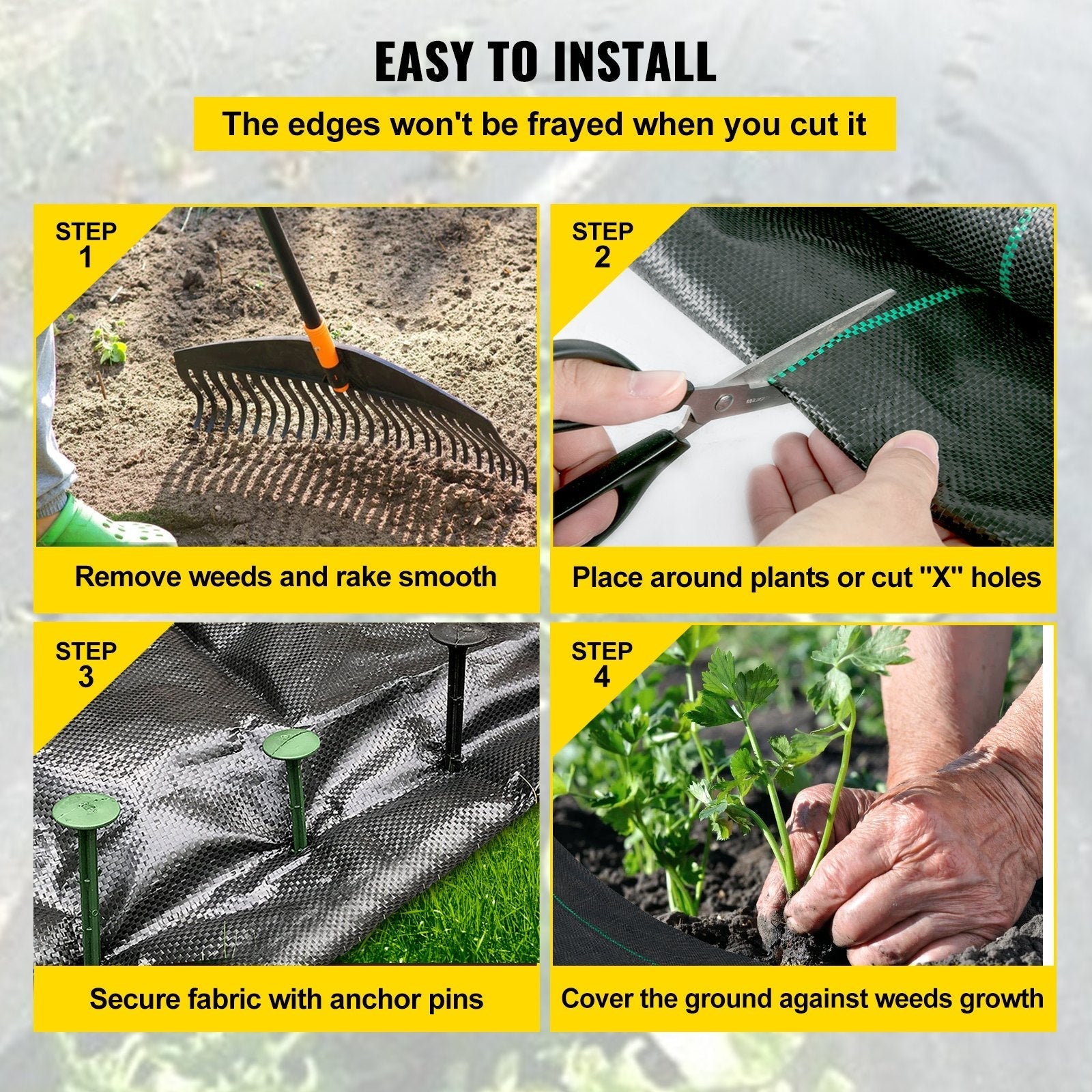 20 YEAR 6.5x330 ft Heavy Duty PP Woven Weed Barrier Landscape Ground Cover 3.2Oz