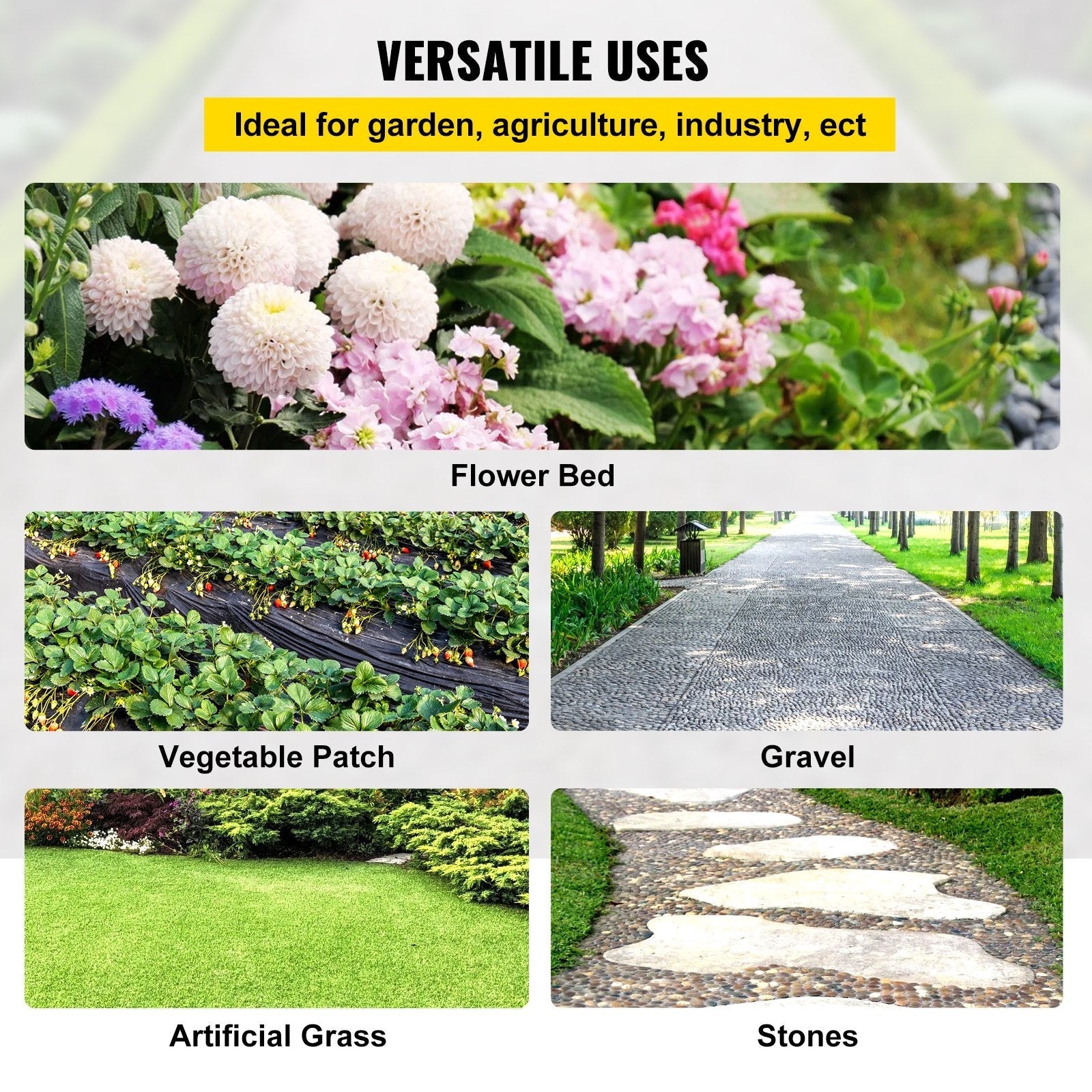 20 YEAR 6.5x330 ft Heavy Duty PP Woven Weed Barrier Landscape Ground Cover 3.2Oz