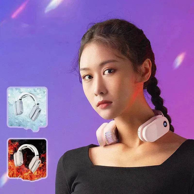 USB Portable Hanging Neck Cooling and Heating Fan Air Conditioner for Home Office, Travel