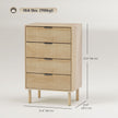 Jesse Chest of Drawers with Fluted Panels and Solid Wood Legs-Oak