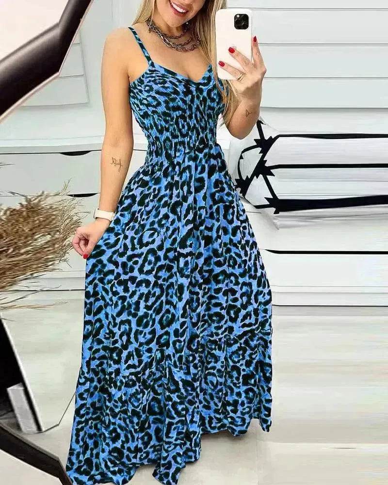 V-neck Brace Dress High Waist Temperament
