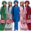 V-neck Loose Casual Two-piece Turkish Middle Eastern Robe Satin Dress
