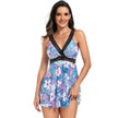 V-neck Printed Swimsuit Dress Summer Beach Vacation Bikini Fashion Womens Clothing