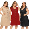 1 Pocket V-Neck Plus Size Dress