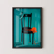V. Strimaitis ‚Äì Once One | Striking Teal Soviet Film Poster with Orange Highlight | Vintage Movie Print (available handframed or unframed)