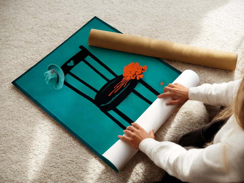V. Strimaitis ‚Äì Once One | Striking Teal Soviet Film Poster with Orange Highlight | Vintage Movie Print (available handframed or unframed)