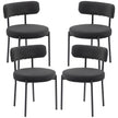 Avery 4 Pieces Modern Dining Chairs with Corduroy Upholstery-Black