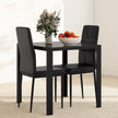 Zaya 3-Piece Rectangular Glass Dining Set for Small Spaces-Black