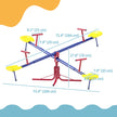 Outsunny Kids Metal Seesaw Teeter Totter Children's Playground Equipment for Garden Outdoor Indoor Swing, 4 Seats